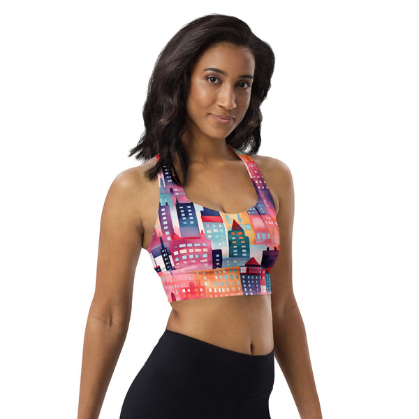 [Odyssey Chic] Talkin Cities Longline Sports Bra Sports Bra The Hyper Culture