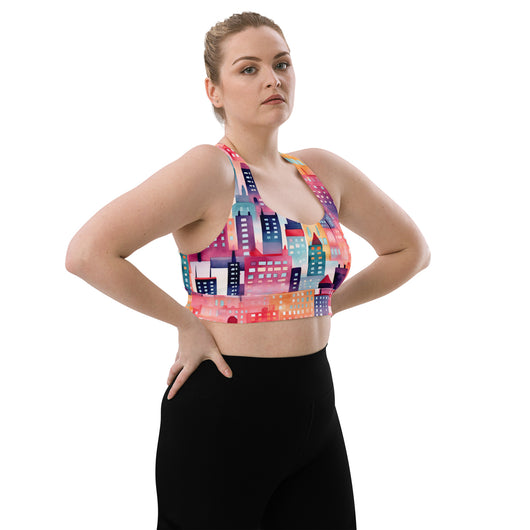 [Odyssey Chic] Talkin Cities Longline Sports Bra Sports Bra The Hyper Culture