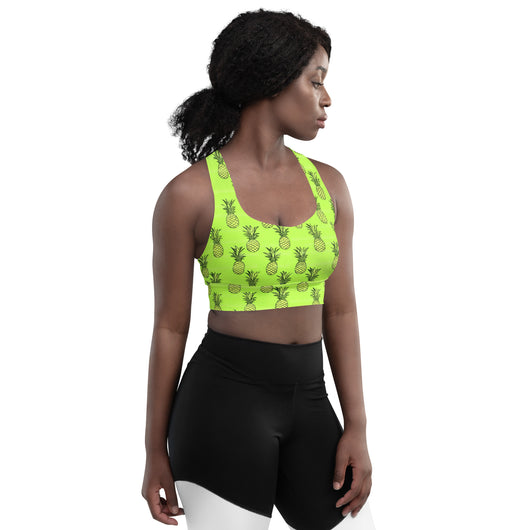 [Fruitilicious] Greenanas Longline Sports Bra Sports Bra The Hyper Culture