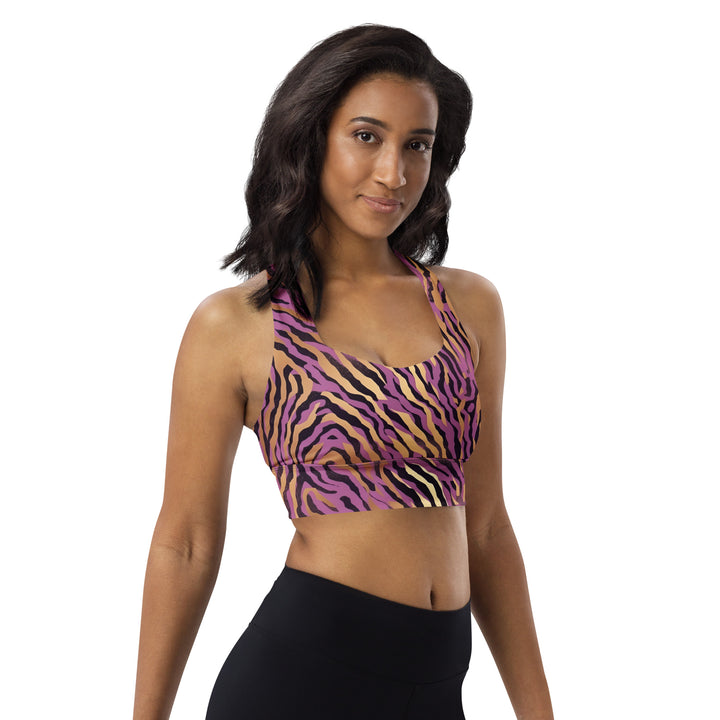 [Wild Side] Purple Stripie Longline Sports Bra Sports Bra The Hyper Culture
