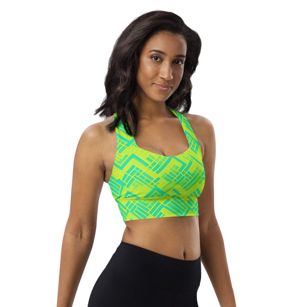 [GeoModa] Lemon Zest Longline Sports Bra Sports Bra The Hyper Culture