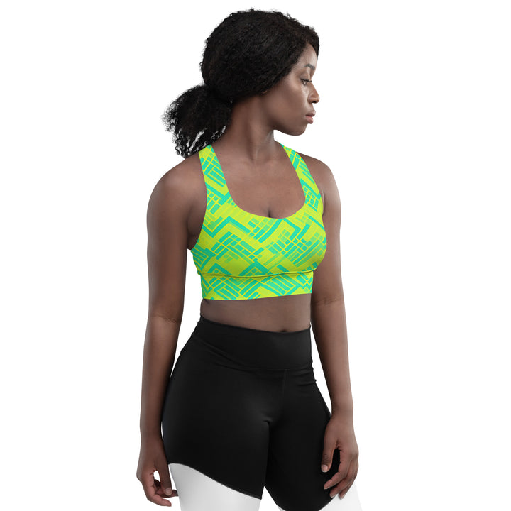 [GeoModa] Lemon Zest Longline Sports Bra Sports Bra The Hyper Culture