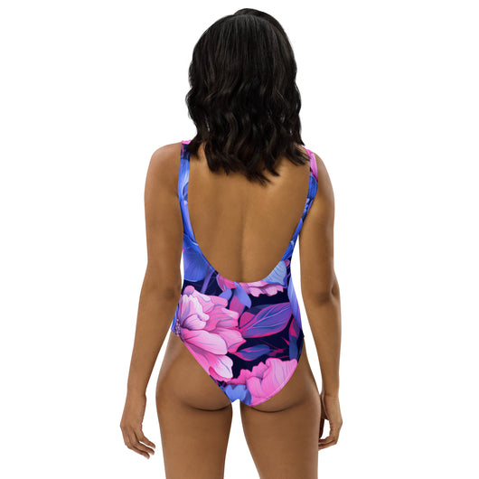 [Floral Bloom] Night Glo One-Piece Swimsuit Swimsuit The Hyper Culture
