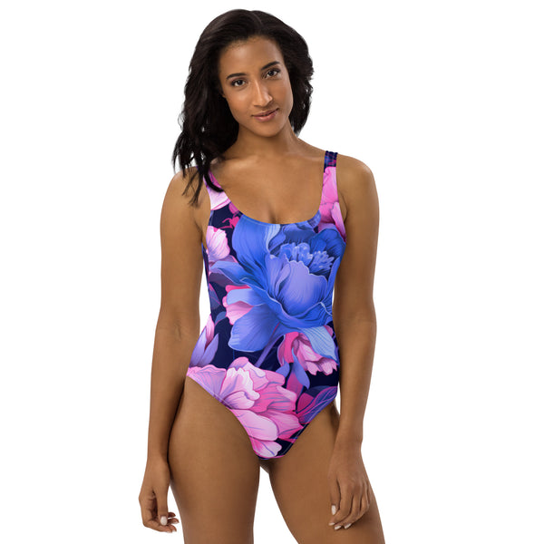 [Floral Bloom] Night Glo One-Piece Swimsuit Swimsuit The Hyper Culture