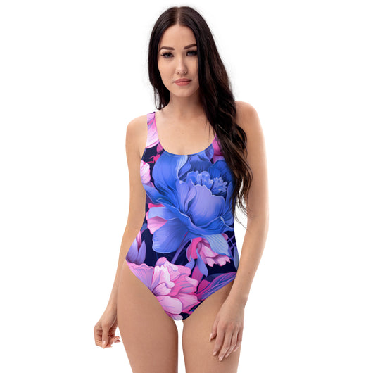 [Floral Bloom] Night Glo One-Piece Swimsuit Swimsuit The Hyper Culture