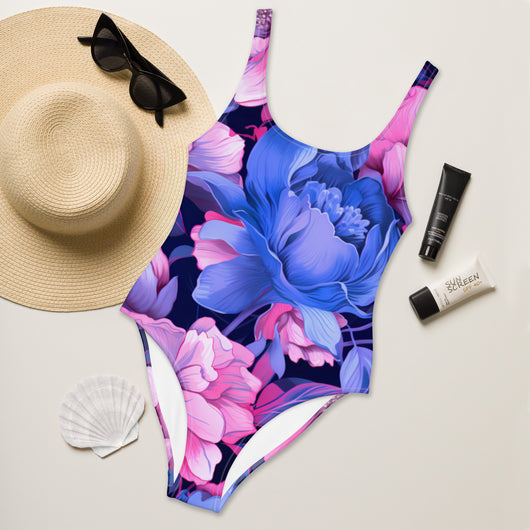 [Floral Bloom] Night Glo One-Piece Swimsuit Swimsuit The Hyper Culture