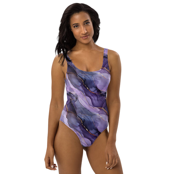 [Luxe Chic] Amethyst Gleam One-Piece Swimsuit