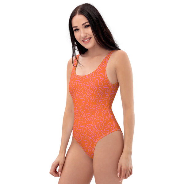 [GeoModa] Coral Crush One-Piece Swimsuit