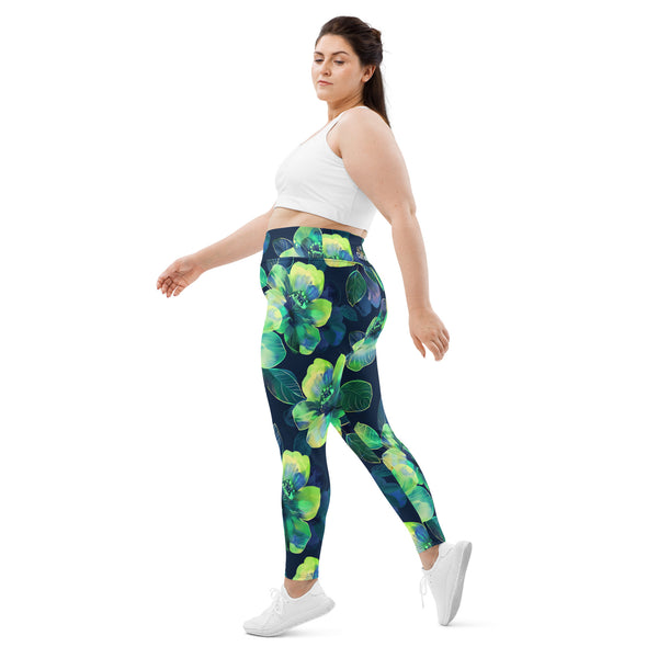[Floral Bloom] Electric Flora Plus Size Leggings