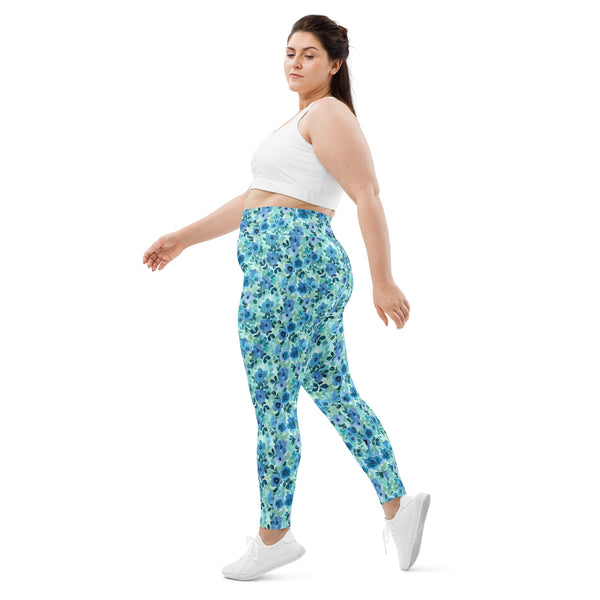 [Floral Bloom] Azure Meadow Plus Size Leggings