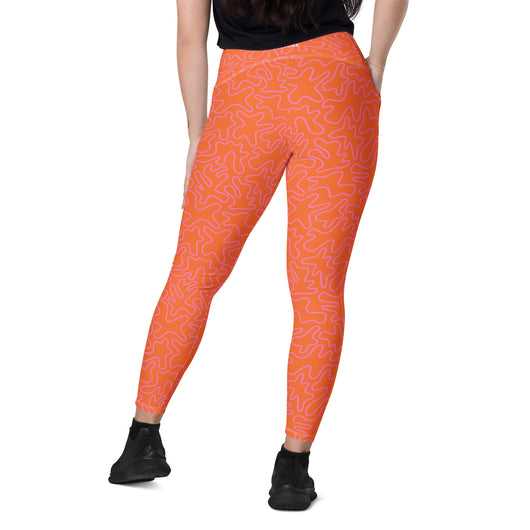 [GeoModa] Coral Crush Crossover Leggings with Pockets - The Hyper Culture Leggings [GeoModa] Coral Crush Crossover Leggings with Pockets - 2XS www.thehyperculture.com