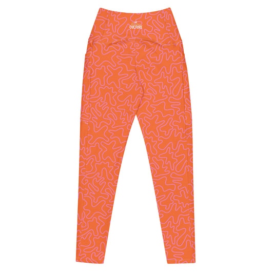 [GeoModa] Coral Crush Crossover Leggings with Pockets - The Hyper Culture Leggings [GeoModa] Coral Crush Crossover Leggings with Pockets - 2XS www.thehyperculture.com