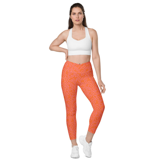 [GeoModa] Coral Crush Crossover Leggings with Pockets - The Hyper Culture Leggings [GeoModa] Coral Crush Crossover Leggings with Pockets - 2XS www.thehyperculture.com