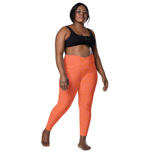 [GeoModa] Coral Crush Crossover Leggings with Pockets - The Hyper Culture Leggings [GeoModa] Coral Crush Crossover Leggings with Pockets - 2XS www.thehyperculture.com