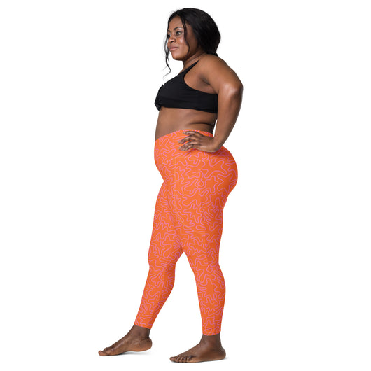 [GeoModa] Coral Crush Crossover Leggings with Pockets - The Hyper Culture Leggings [GeoModa] Coral Crush Crossover Leggings with Pockets - 2XS www.thehyperculture.com