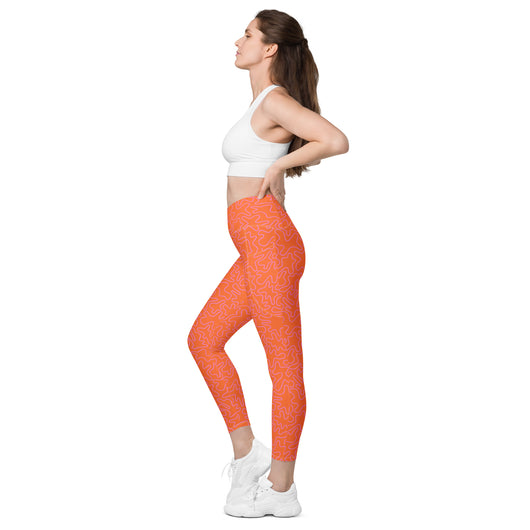 [GeoModa] Coral Crush Crossover Leggings with Pockets - The Hyper Culture Leggings [GeoModa] Coral Crush Crossover Leggings with Pockets - 2XS www.thehyperculture.com