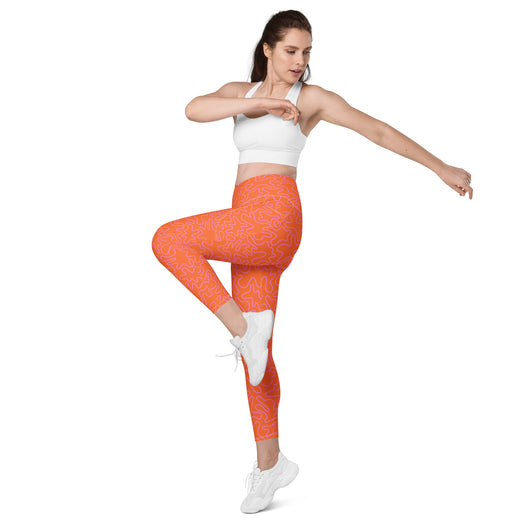 [GeoModa] Coral Crush Crossover Leggings with Pockets - The Hyper Culture Leggings [GeoModa] Coral Crush Crossover Leggings with Pockets - 2XS www.thehyperculture.com