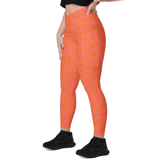 [GeoModa] Coral Crush Crossover Leggings with Pockets - The Hyper Culture Leggings [GeoModa] Coral Crush Crossover Leggings with Pockets - 2XS www.thehyperculture.com