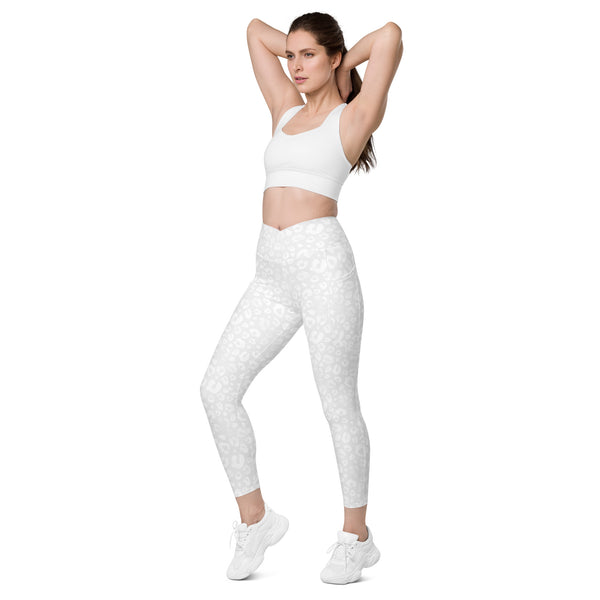 [Wild Side] Ivory Roar Crossover Leggings with Pockets