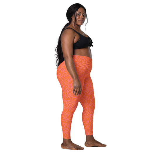 [GeoModa] Coral Crush Crossover Leggings with Pockets - The Hyper Culture Leggings [GeoModa] Coral Crush Crossover Leggings with Pockets - 2XS www.thehyperculture.com