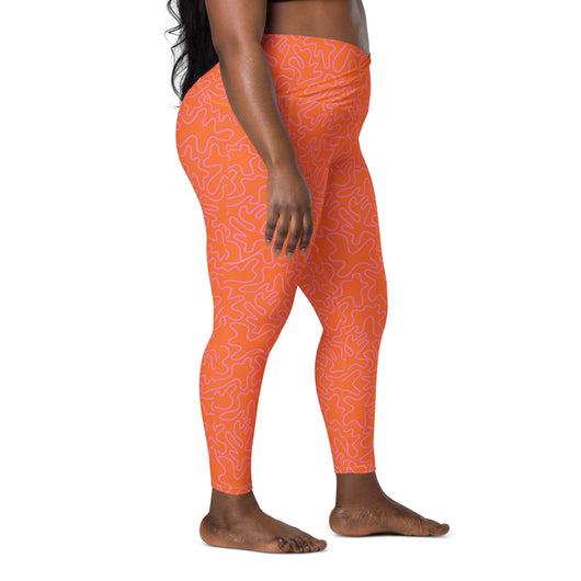 [GeoModa] Coral Crush Crossover Leggings with Pockets - The Hyper Culture Leggings [GeoModa] Coral Crush Crossover Leggings with Pockets - 2XS www.thehyperculture.com