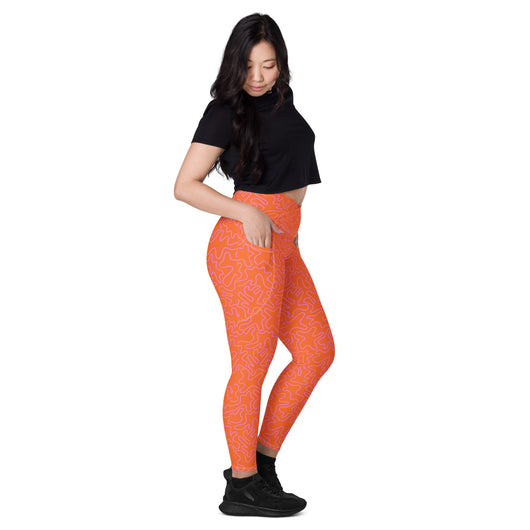 [GeoModa] Coral Crush Crossover Leggings with Pockets - The Hyper Culture Leggings [GeoModa] Coral Crush Crossover Leggings with Pockets - 2XS www.thehyperculture.com