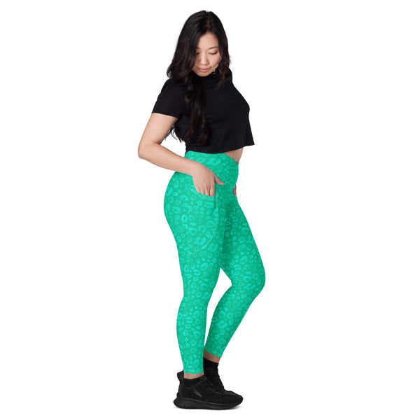 [Wild Side] Parakeet Roar Crossover Leggings with Pockets