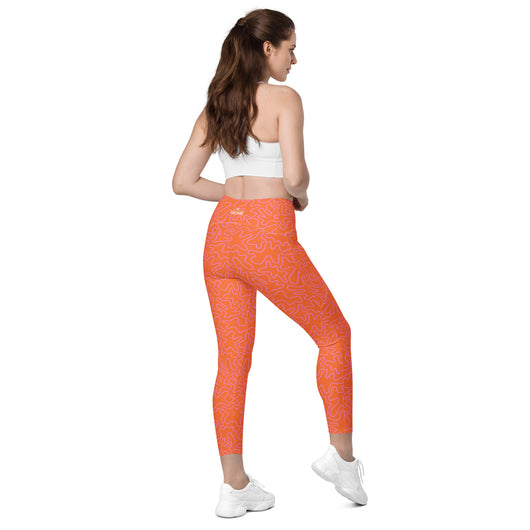 [GeoModa] Coral Crush Crossover Leggings with Pockets - The Hyper Culture Leggings [GeoModa] Coral Crush Crossover Leggings with Pockets - 2XS www.thehyperculture.com