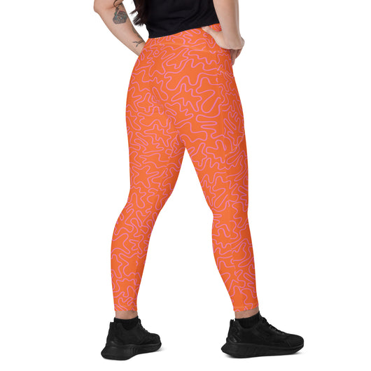 [GeoModa] Coral Crush Crossover Leggings with Pockets - The Hyper Culture Leggings [GeoModa] Coral Crush Crossover Leggings with Pockets - 2XS www.thehyperculture.com