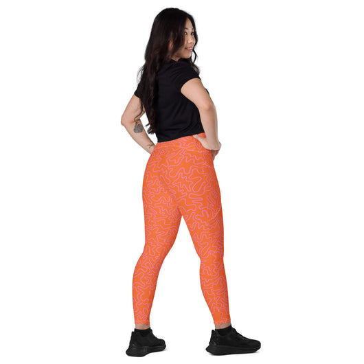 [GeoModa] Coral Crush Crossover Leggings with Pockets - The Hyper Culture Leggings [GeoModa] Coral Crush Crossover Leggings with Pockets - 2XS www.thehyperculture.com