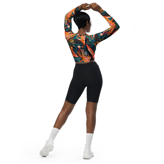 [Gypsy Soul] Desert Rose Recycled long-sleeve crop top T-shirt The Hyper Culture