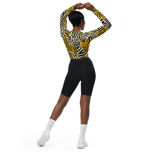 [Wild Side] Zebralicious Long Sleeve Crop Top T-shirt The Hyper Culture