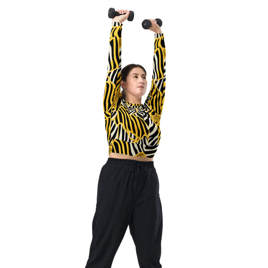 [Wild Side] Zebralicious Long Sleeve Crop Top T-shirt The Hyper Culture