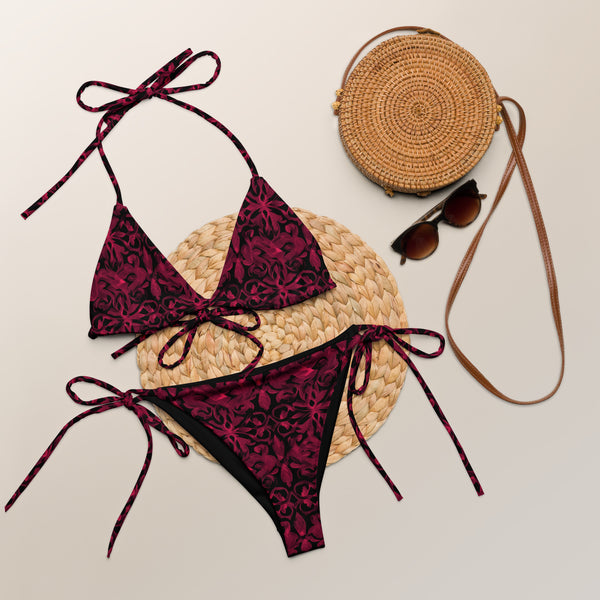 [Luxe Chic] Queen Crimson Recycled String Bikini