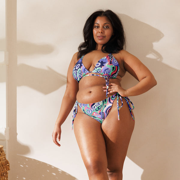 [GeoModa] Coral Bliss Recycled String Bikini