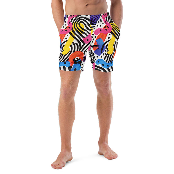 [GeoModa] Electric Doodles Men's Swim Trunks