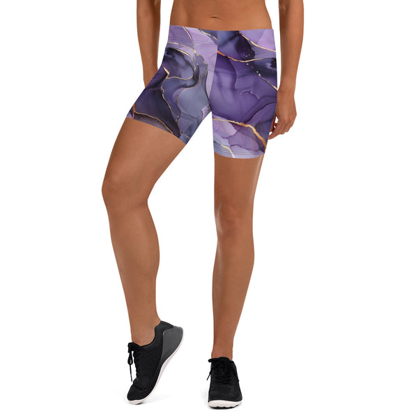 [Luxe Chic] Amethyst Gleam Gym/Yoga Shorts