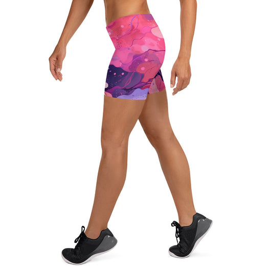 [Luxe Chic] Blush Galactic Tight Shorts Shorts The Hyper Culture