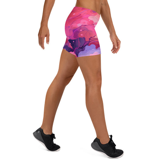 [Luxe Chic] Blush Galactic Tight Shorts Shorts The Hyper Culture