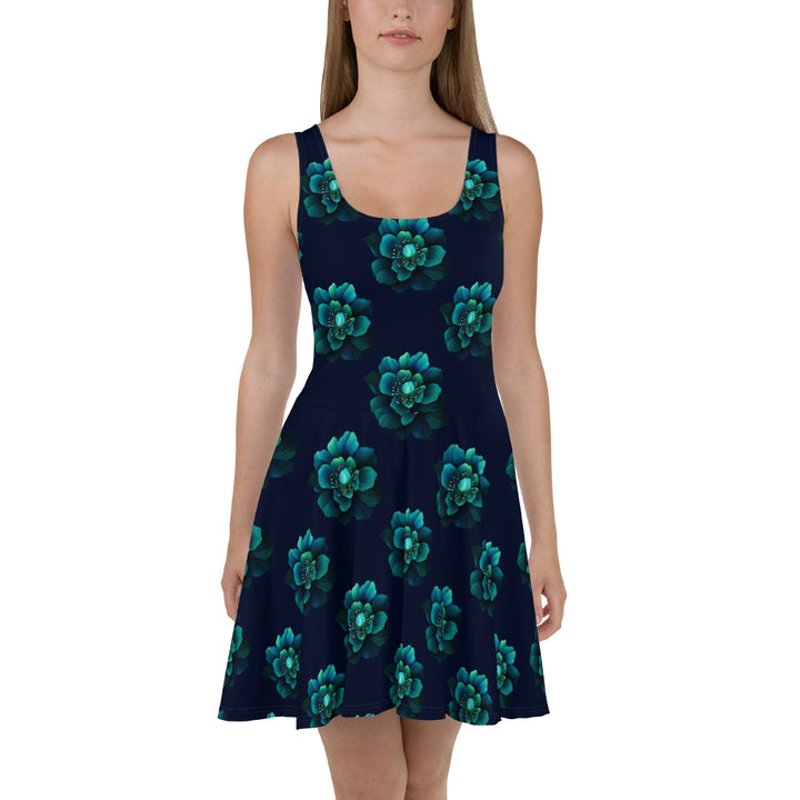 [Floral Bloom] Neon Flora Skater Dress Dress The Hyper Culture
