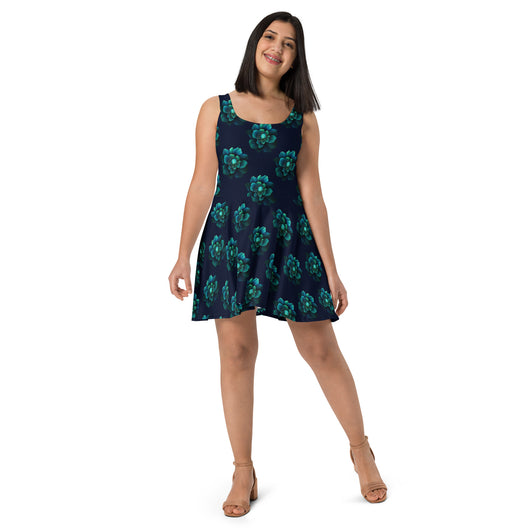 [Floral Bloom] Neon Flora Skater Dress Dress The Hyper Culture