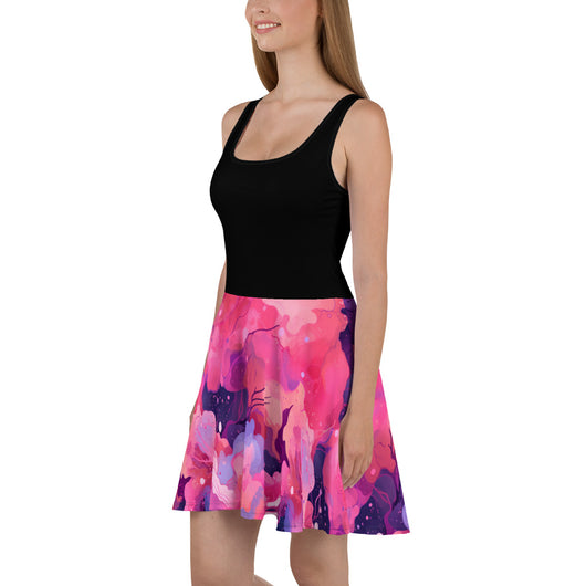 [Luxe Chic] Blush Galactic Skater Dress Dress The Hyper Culture