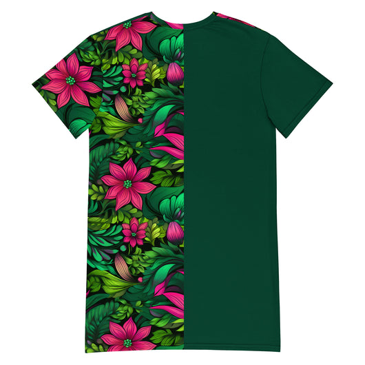 [Floral Bloom] Wild Flora T-shirt dress Dress The Hyper Culture