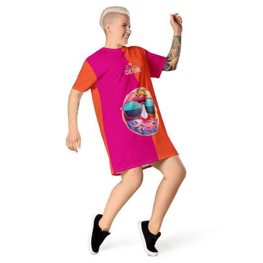 [Suga Rush] Color Block Donut T-shirt dress Dress The Hyper Culture