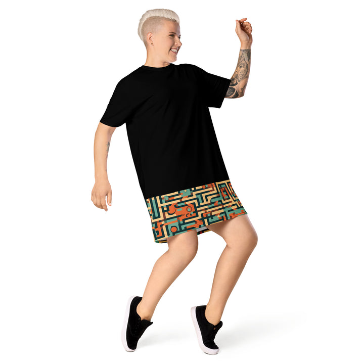 [GeoModa]  Spring Maze T-shirt dress Dress The Hyper Culture