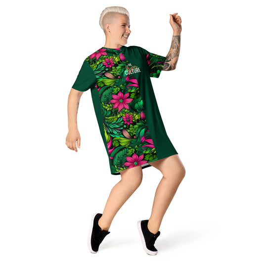 [Floral Bloom] Wild Flora T-shirt dress Dress The Hyper Culture