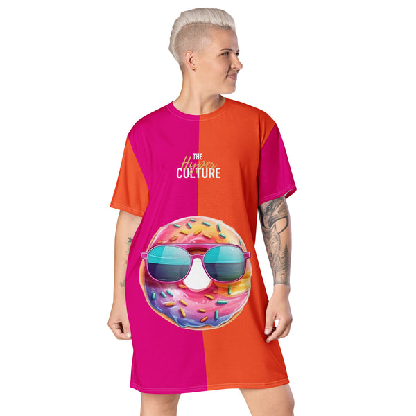 [Suga Rush] Color Block Donut T-shirt dress Dress The Hyper Culture