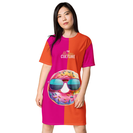 [Suga Rush] Color Block Donut T-shirt dress Dress The Hyper Culture