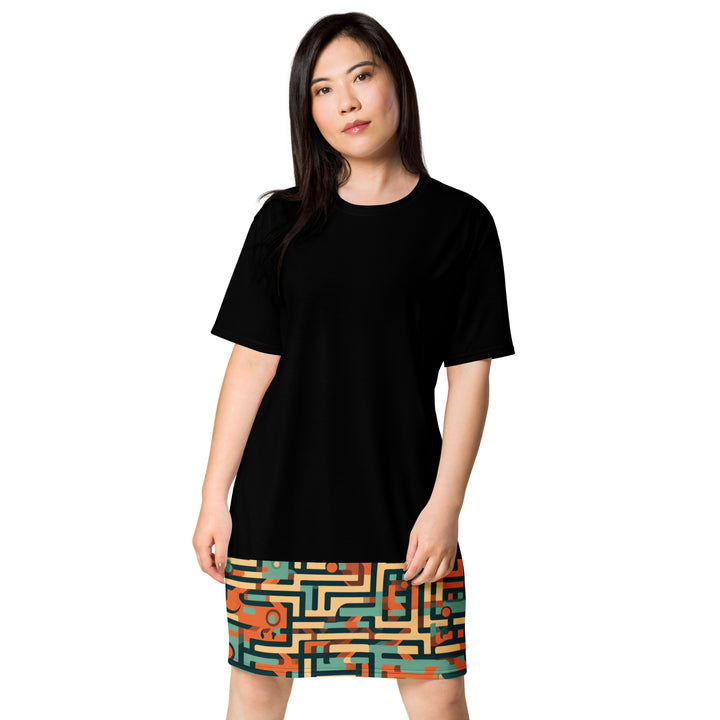 [GeoModa]  Spring Maze T-shirt dress Dress The Hyper Culture