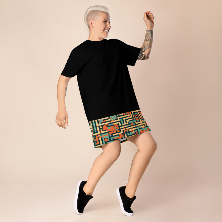 [GeoModa]  Spring Maze T-shirt dress Dress The Hyper Culture